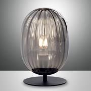 Bordlampe Infinity med krummet glasskjerm