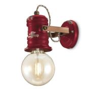 Vegglampe C1843 i vintagedesign vinrød