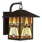 Inglenook utendørs vegglampe, farget glass, H 31,4 cm