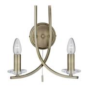 Antikk utformet vegglampe Ascona i messing 2 l.