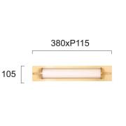 LED-vegglampe Frida, glass, hvit/gull, rørformet