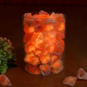 Saltkrystall-flamme i glass