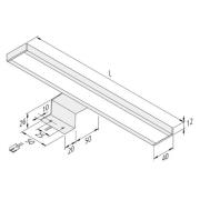 LED utenpåliggende skapbelysning Lugano 4 000K, 90 cm