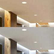 Prios LED innfelt spot Rida, hvit. Ø 23 cm, 25W, CCT, IP44