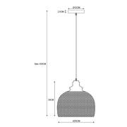 Pendellampe i mesh, enkeltlys, svart, Ø 28 cm