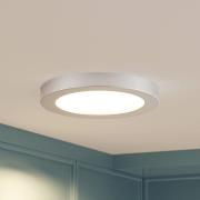 Prios LED-taklampe Edwina, sølv, 23 cm, CCT, IP44