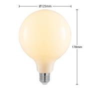 LED-pære E27 8W 2.700K G125 Globe, dimbar, opal