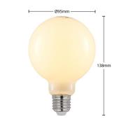 LED-pære E27 8W 2.700K G95 Globe, dimbar, opal