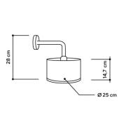 ALMUT 2610 taklampe Ø 25 cm høy /røde roseblomster