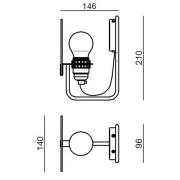 Stilnovo Bugia LED-vegglampe, 1 lyskilde gul