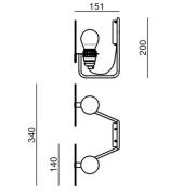 Stilnovo Bugia LED-vegglampe, 2 lyskilder hvit