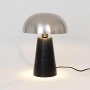 Bordlampe Fungo, skinner nedover, svart/sølv