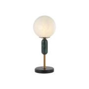 Bordlampe Polly med glasskjerm, marmor-element