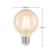 LED E27 8W G80 2 700 K filament dimbar klar 2stk