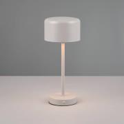 Jeff LED oppladbar bordlampe, grå, høyde 30 cm, metall