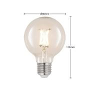 LED E27 4W G80 2 700 K filament dimbar klar 2stk