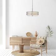 Hengelampe Jules med skjerm av lin og glass