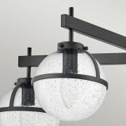 Taklampe Hollis, 5 lyskilder, svart/klar