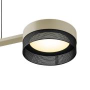 LED-hengelampe Mesh 3 lysk. dimmer, sand/svart