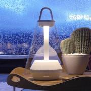 Prandina Shuttle bordlampe hvit, klart glass