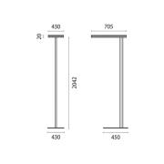 LED-gulvlampe SL720SL tastedimmer 15 500 lm, grå