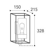 Cubic³ 3362 utendørs vegglampe antikk messing/opal