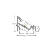 BRUMBERG påbyggingshjørneprofil, lengde 2 meter, aluminium