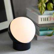Beacon bordlampe Mikoh, svart metall, glass