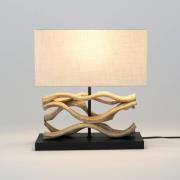 Panarea bordlampe, trefarget/beige, høyde 42 cm, tre