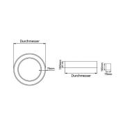 BRUMBERG Biro Circle Ring, Ø 45cm, på/av, svart, 4000 K