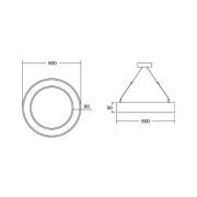 BRUMBERG Biro Circle Ring5 opp/ned Ø 60cm på/av svart 840