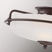 Griffin F taklampe, Ø 42 cm, skjerm i opalt glass, bronse