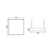 BRUMBERG LED-pendellampe Biro Square on/off, svart, 3000K