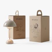 &Tradition oppladbar LED-bordlampe Flowerpot VP9, grå-beige