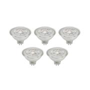 Prios LED-reflektor GU5.3 4.3W 345lm 36° klar 830 sett med 5 stk