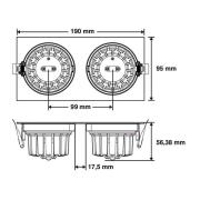 SLC DL04 Square X2 LED-downlight 3 000 K svart