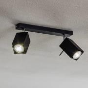 Downlight Square, svart, 2 lyskilder