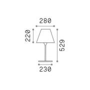 Ideal Lux Arcadia utendørs bordlampe, antrasitt, høyde 53 cm