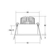 BRUMBERG Tirrel dyp LED innfelt spot RC, 830, rund, svart