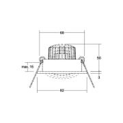 BRUMBERG LED innfelt spot Tirrel-R DALI tilkoblingsboks hvit matt