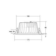 BRUMBERG LED innfelt downlight Lydon Midi, hvit, DALI, 3 000 K