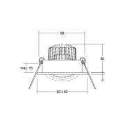 BRUMBERG LED innfelt spot Tirrel-S, RC driver rund titan matt