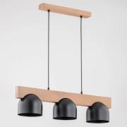 Envostar Afon hengelampe, 3 lyskilder, bøk/svart