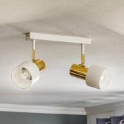 Downlight Destin, 2 lyskilder, hvit/messing