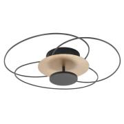 LED-taklampe Fiore, 2 700 K, svart/gull