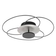 LED-taklampe Fiore, 2 700 K, svart/nikkel