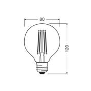 OSRAM LED Vintage 1906, G80, E27, 7,2 W, gull, 2400 K, dim.