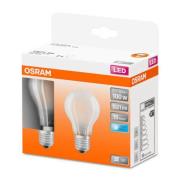 OSRAM Classic A LED-pære E27 11W 4 000 K matt 2stk