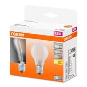 OSRAM Classic A LED-pære E27 11W 2 700K matt 2stk