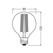 OSRAM LED Vintage 1906, G80, E27, 5,8 W, gull, 2200 K, dim.